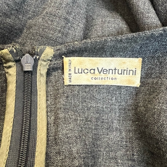 Luca Venturini Italy Women’s Gray Wool Vintage Midi Boxy Shift Dress Lagenlook - Picture 7 of 7
